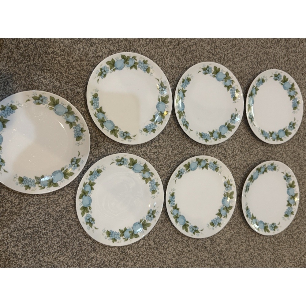 Noritake China Bread & Butter Plate BLUE ORCHARD White with Blue‎ Fruit